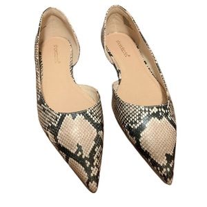 Sz 8.5 Ismene Natural Snake Slip on Flats NIB